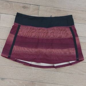 Lululemon Striped Red and Black Women's Running Skort.